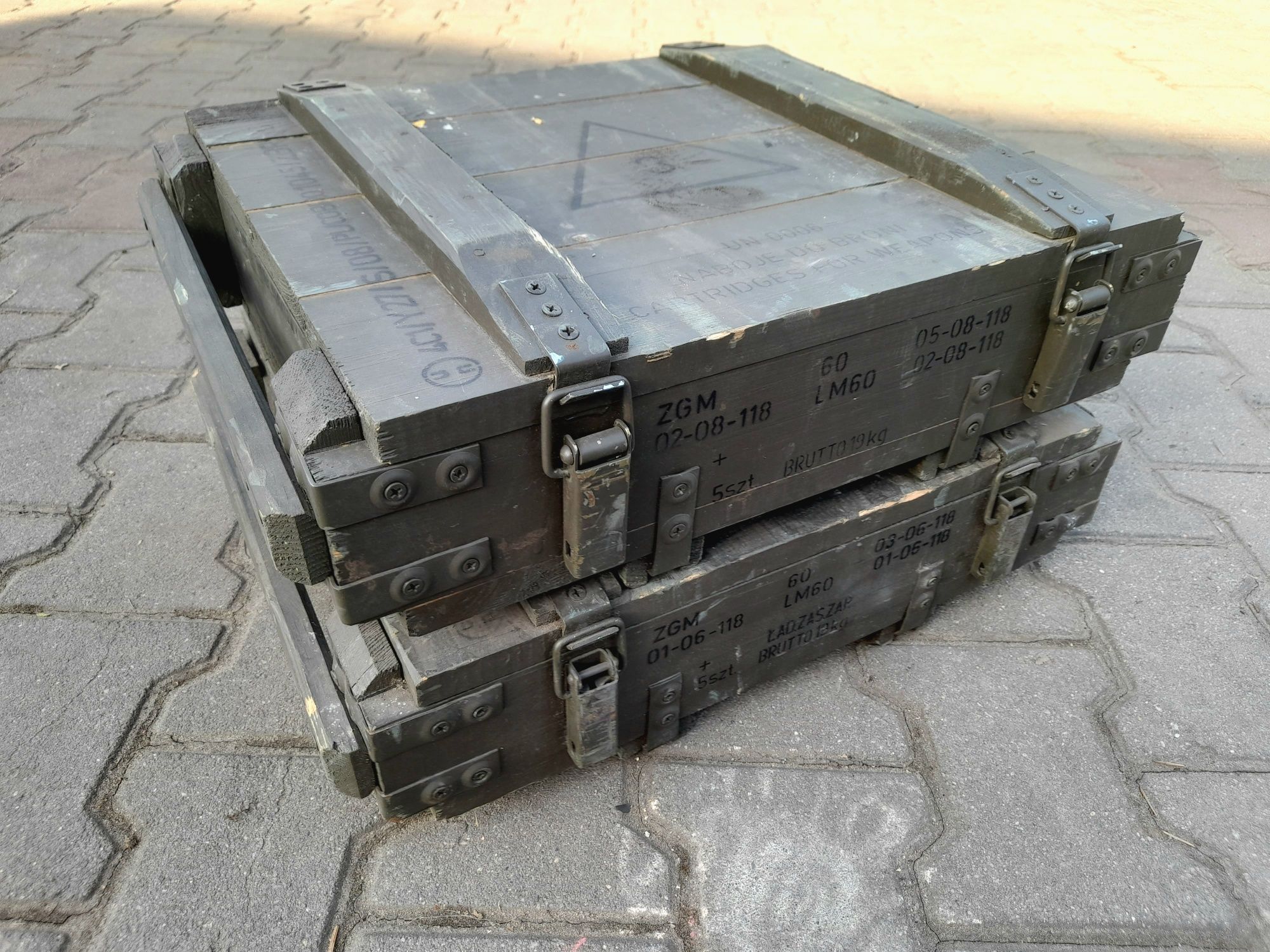 Skrzynka drewniana wojskowa moździerz