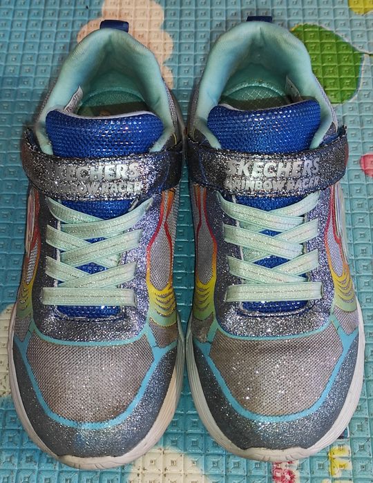 Skechers, buty dla dziewczynki, 32, tęcza, brokat