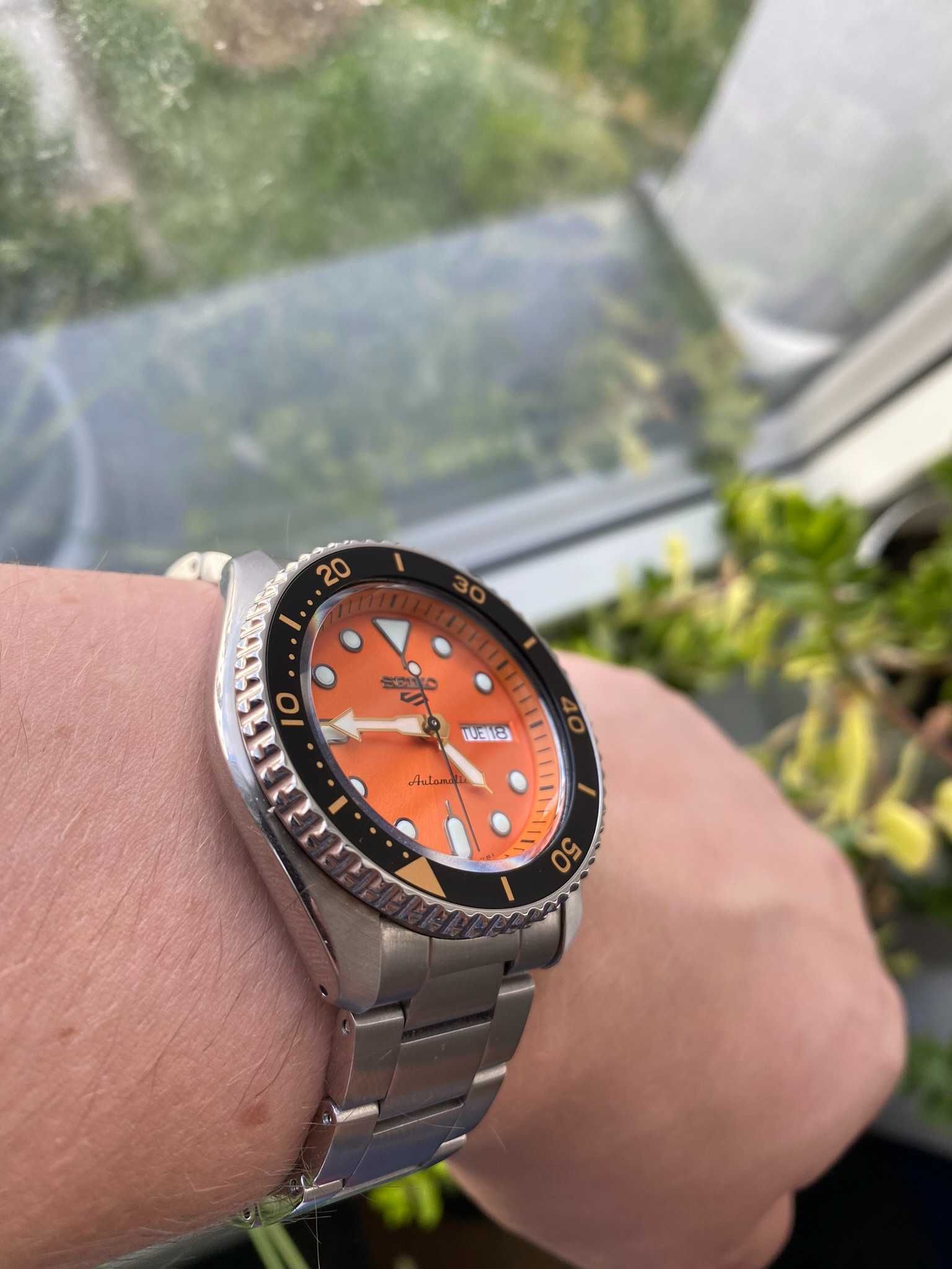 Zegarek Seiko Sports 5 SRPD59K1 Automatyczny pomarańczowy jak SKX