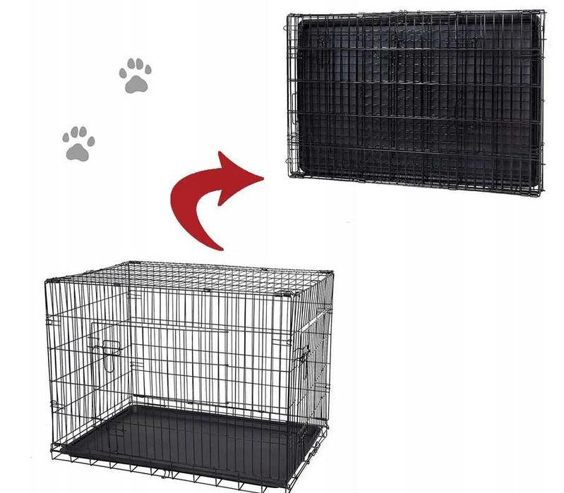KLATKA KENELOWA M metalowa kojec dla psa transporter 76x53x57cm rozm M