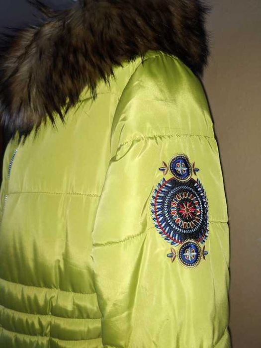 Płaszcz zimowy pikowany XL limonka Carry 42
