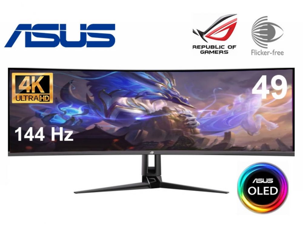 Монітор ASUS ROG Swift PG49WCD вигнутий OLED 5120x1440 5K DQHD 49"