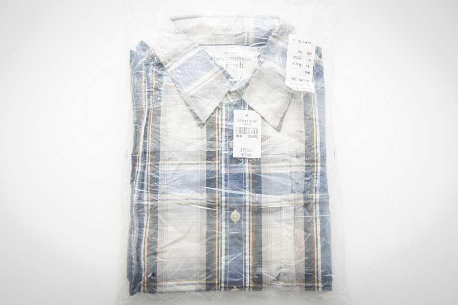 Abercrombie & Fitch New York Koszula Męska w kratę Muscle Fit XL