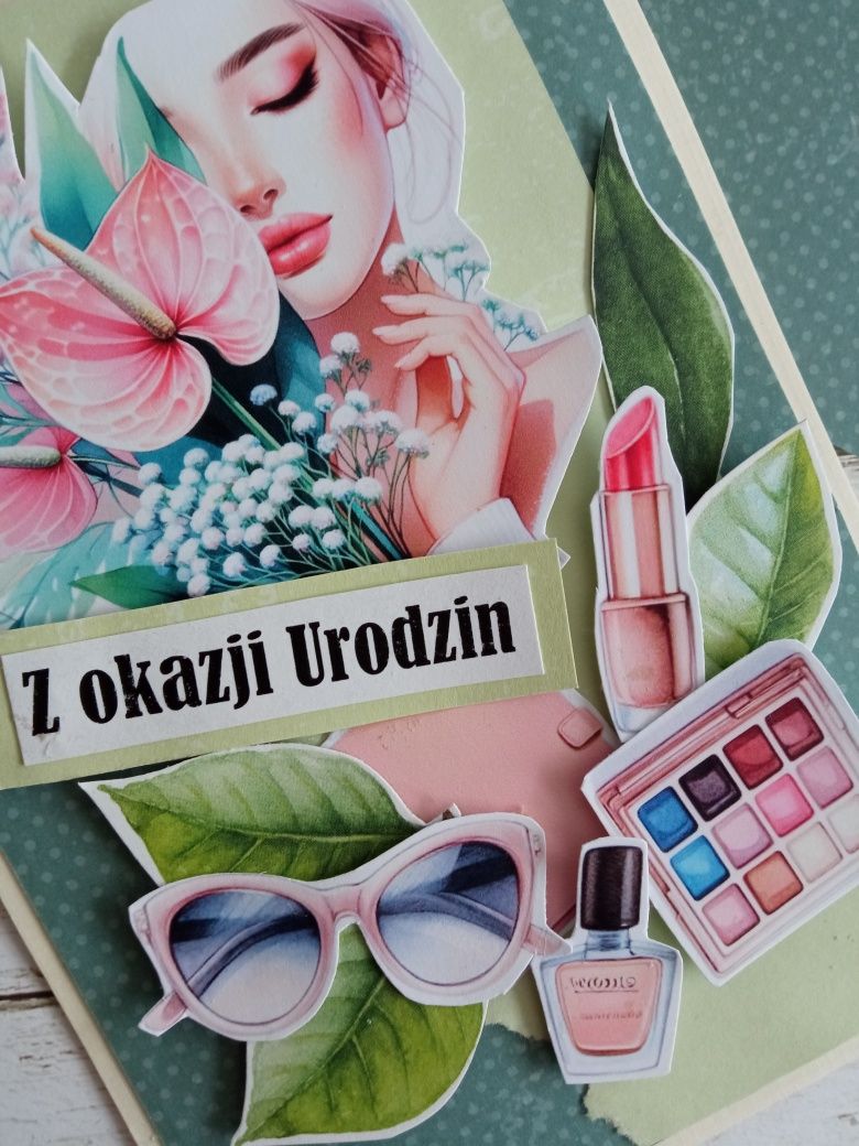 Kartka urodzinowa dla kobiety. Anturium.