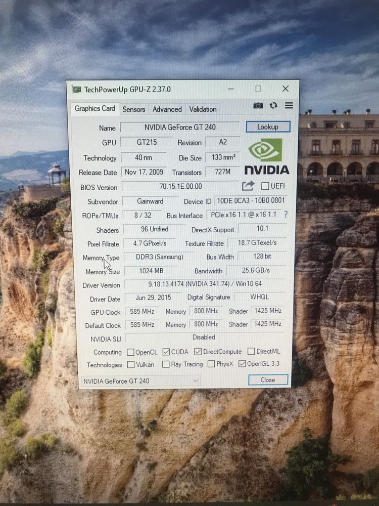 Відеокарта затичка Nvidia GT 240