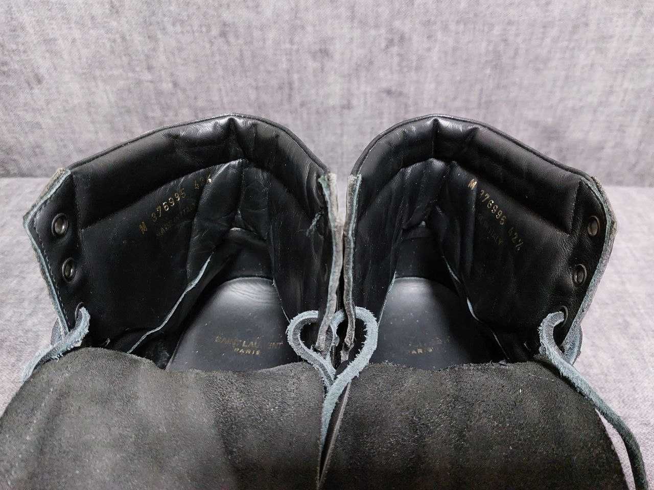 Мужские кожаные хайтопы Saint Laurent SL/18H Paris Leathrer