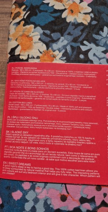 Smukee komplet pościeli 160x200 70x80 3 el kwiaty piekny wzor