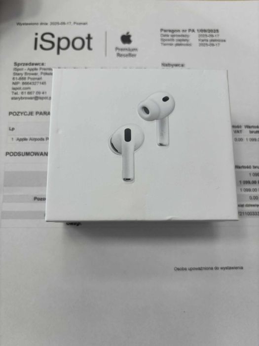 Apple Airpods pro 3 orginal faktury itp