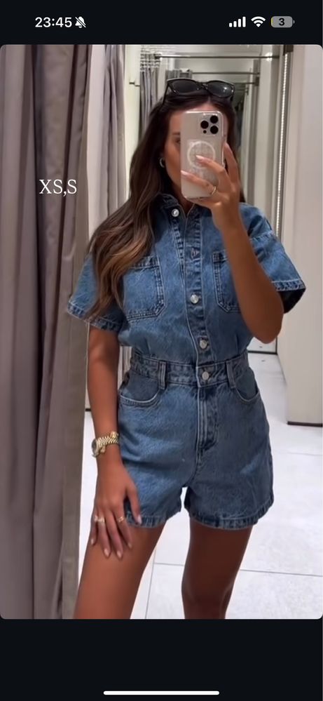 Джинсовий комбінезон zara розмір s