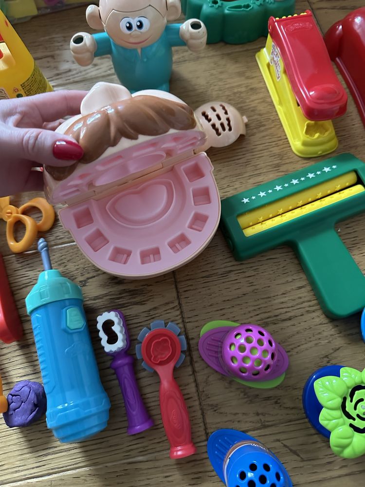 Zestaw Play Doh dentysta, fryzjer, farma świnka