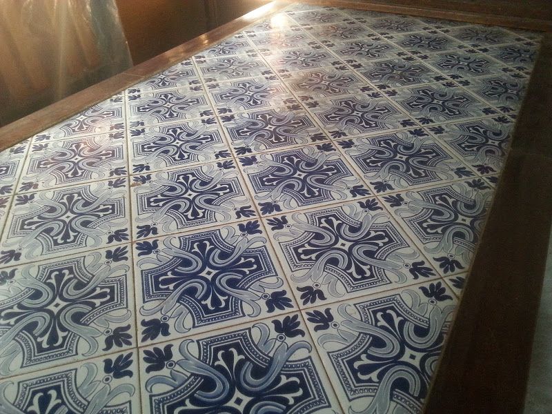 Mesa cozinha rustica com azulejo