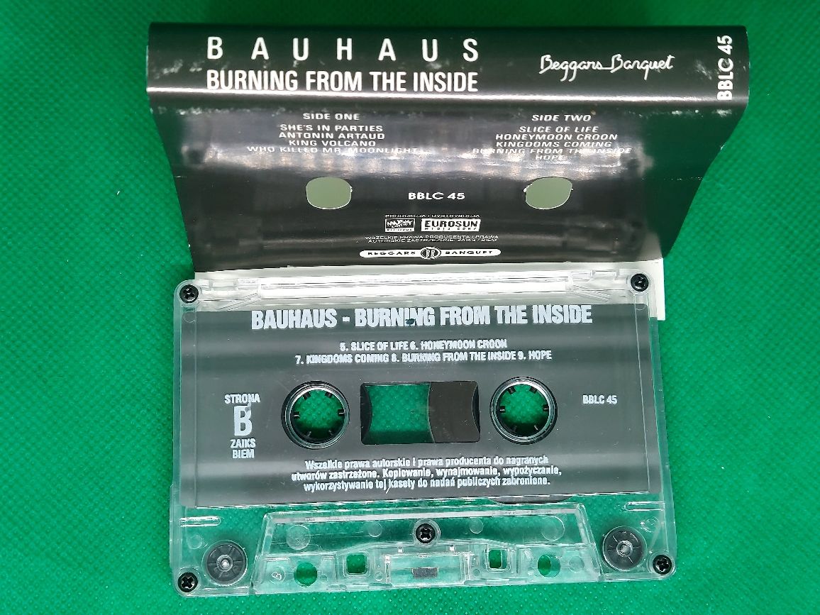 Kaseta Bauhaus Burning From the Inside 1996r.