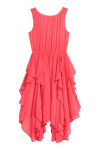 Кораллово-розовое яркое платье h&m