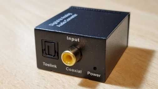 NOVO Conversor de áudio digital para analógico coaxial/ótico para 2rca