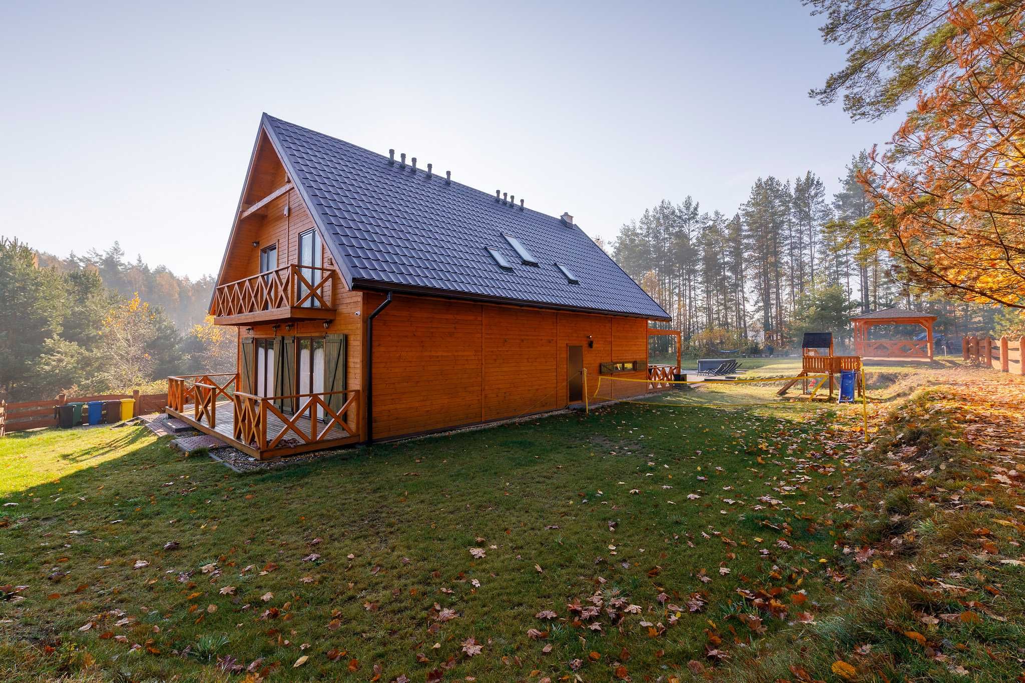 Dom letniskowy dla 15os. z podgrz. basenem, jacuzzi, sauną na Mazurach