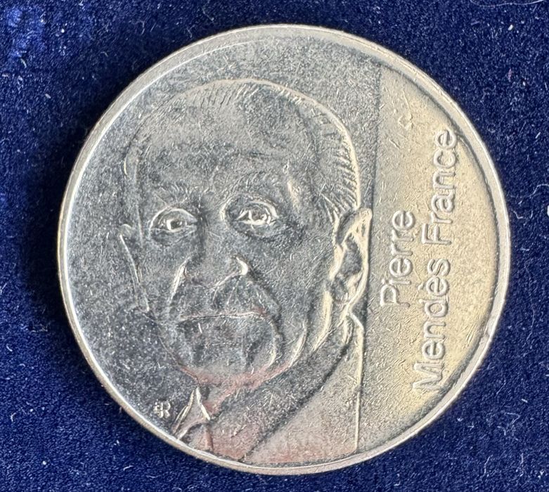 moeda comemorativa francesa 5 francos