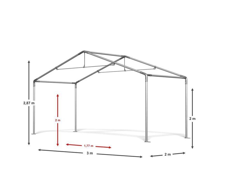Namiot Magazynowy BIAŁY 3x2x2m Handlowy Namiot do Ogrodu mały sezonowy