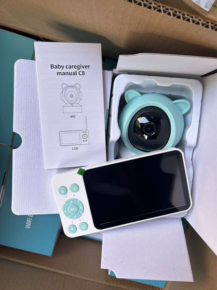 Відеоняня BabyMonitor поворотна, 5дюймів дисплей, керування з телефону