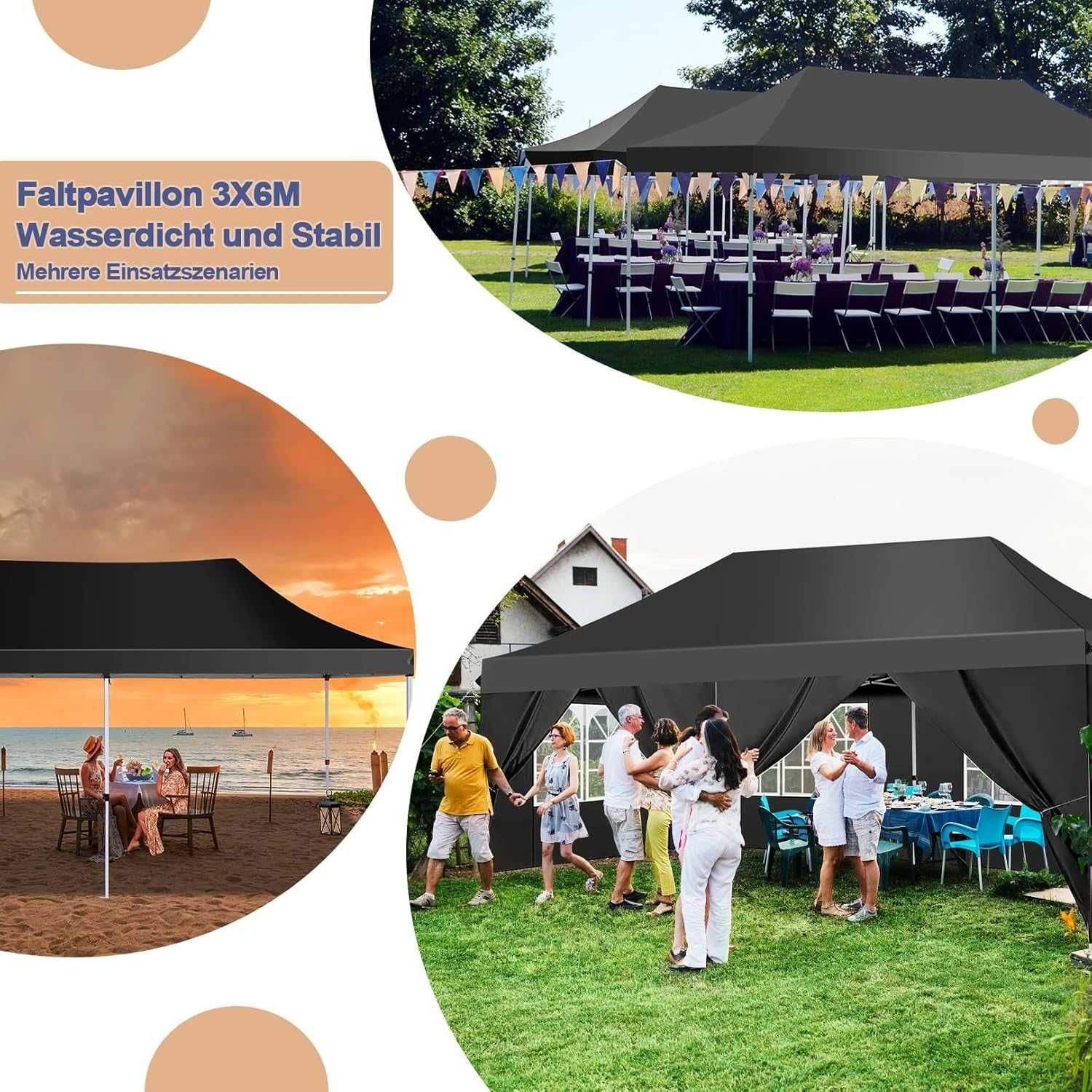 Namiot ogrodowy/pergola/pawilon/wiata/altana/ zadaszenie 3x6M !A3007!
