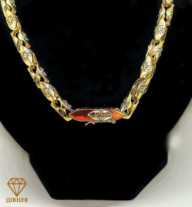 Złoty łańcuch – cartier okrągły/podwójne zapięcie/585/93,40g/62,5cm Ju