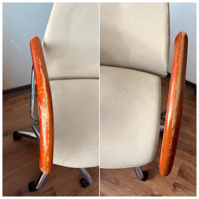 Biurko komputerowe, krzesło biurowe, fotel