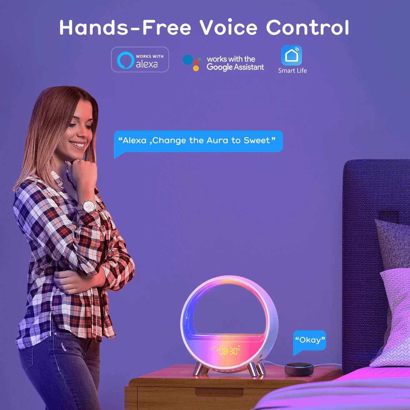 Нічник Tuya Dekala Arches , будильник, білий шум, Bluetooth колонка
