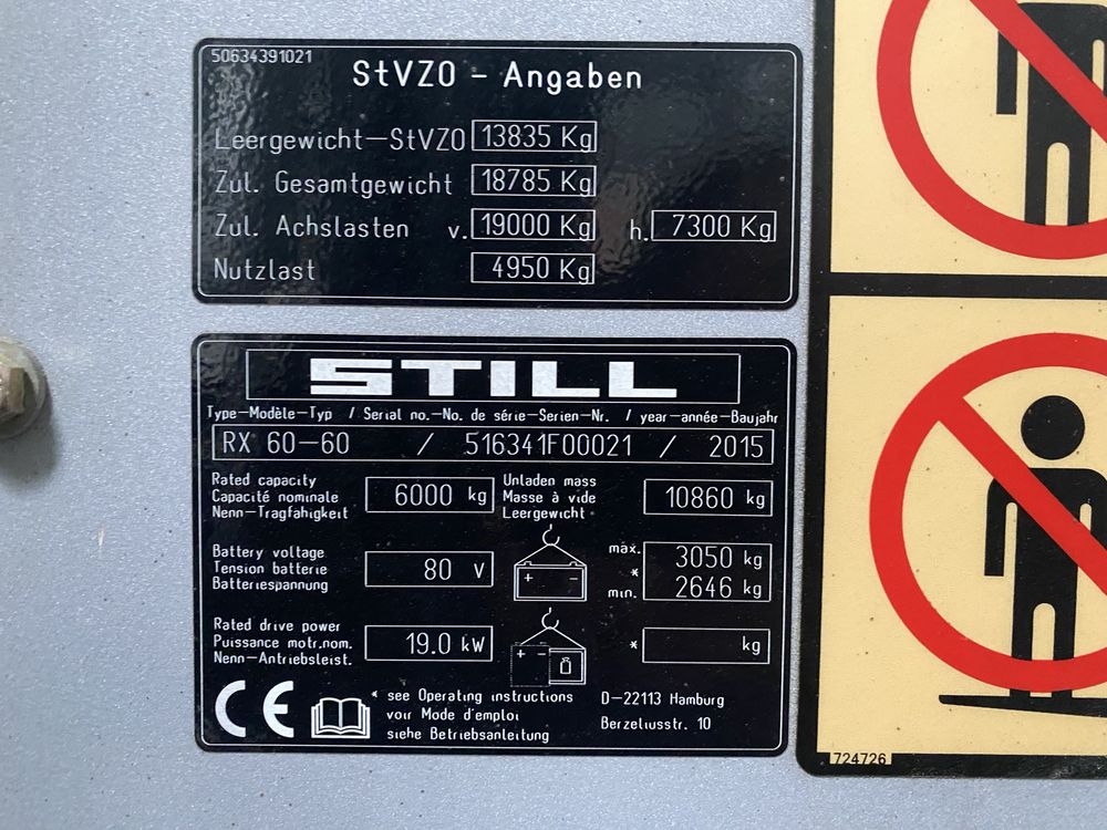 STILL RX60-60 6t  Wózek widłowy paletowy elektryczny