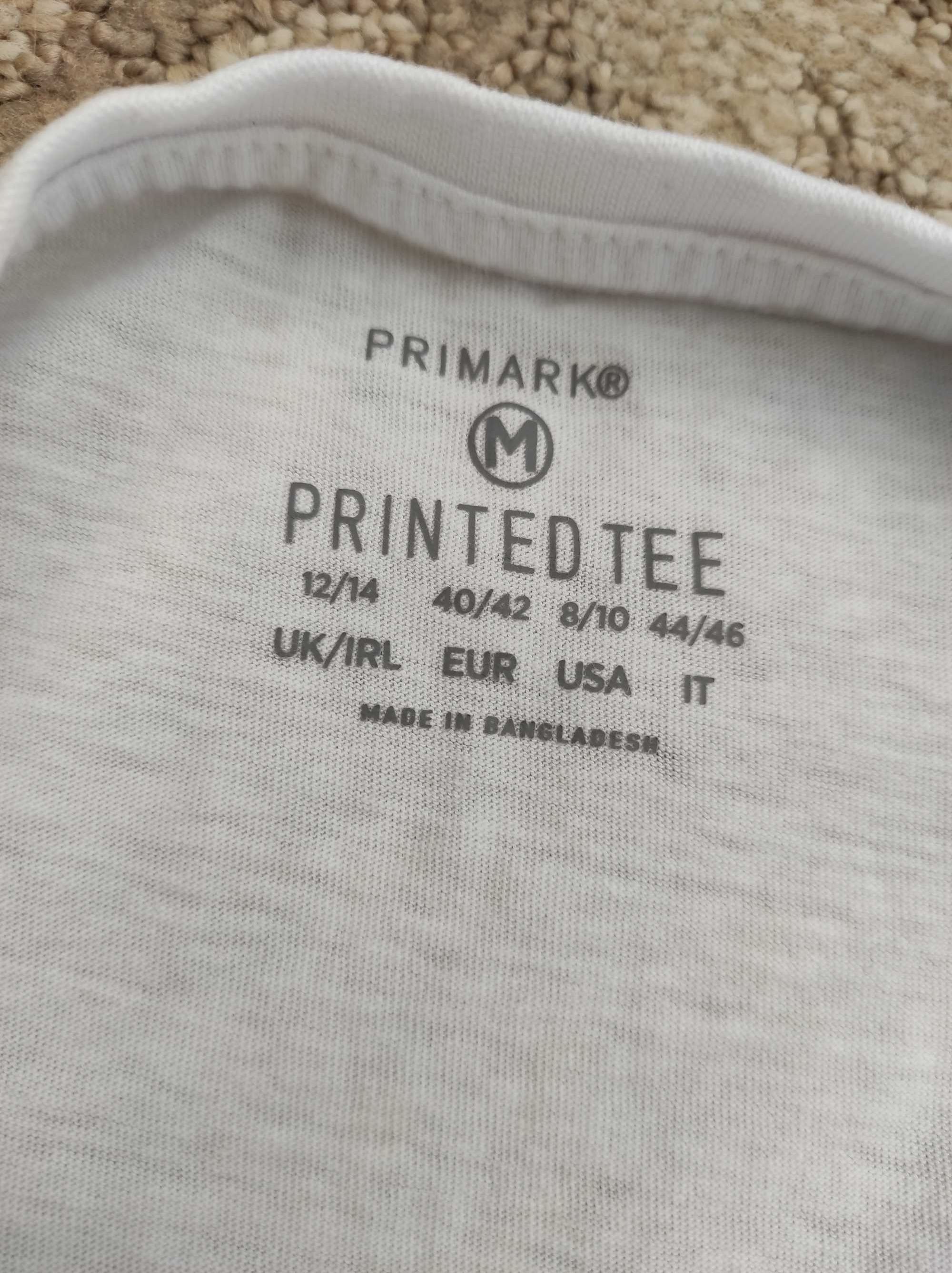 Biała bluzka koszulka z napisami Primark