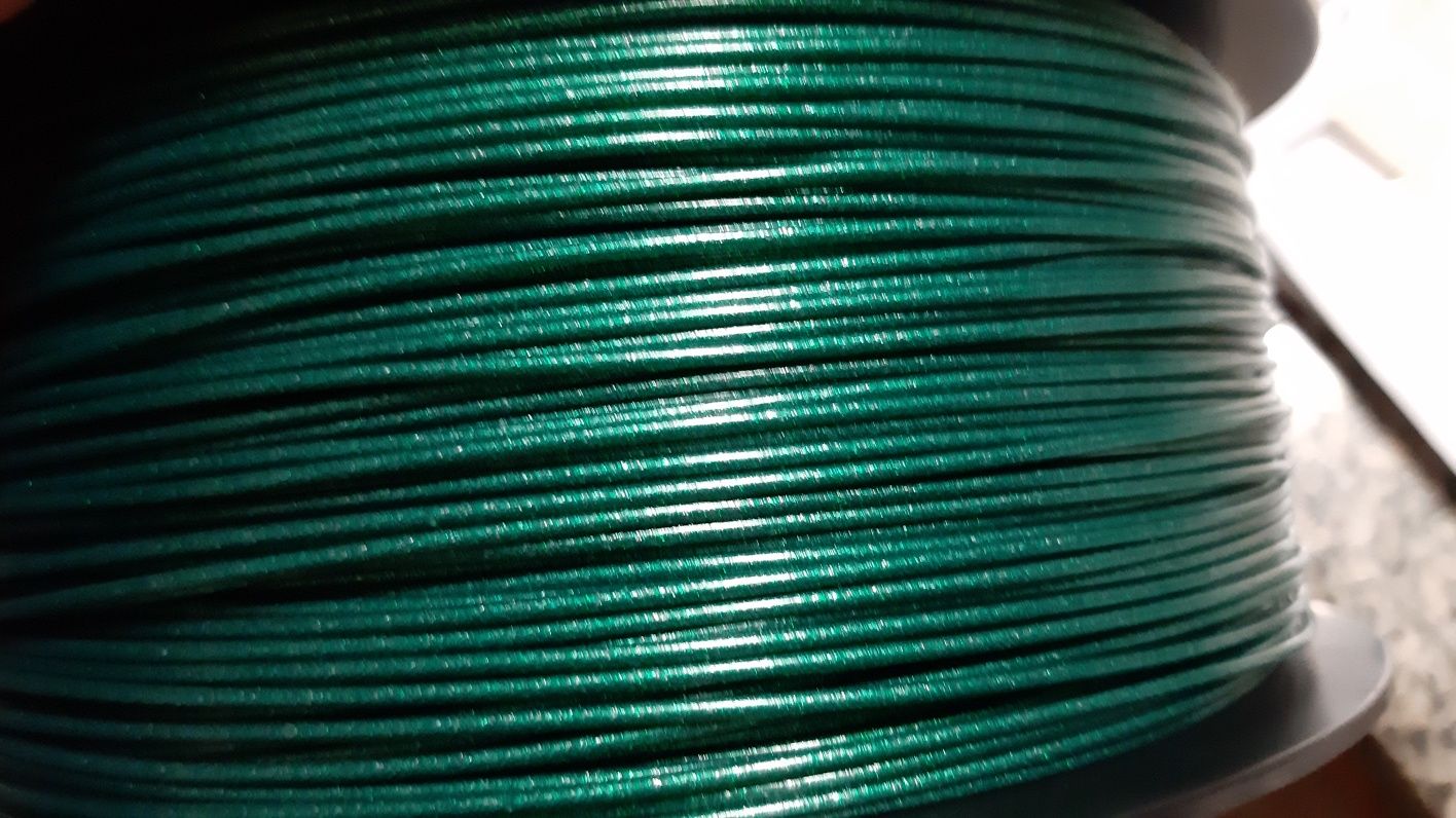 Filamento 1.75 pla, verde glitter, bobines de 1kg.