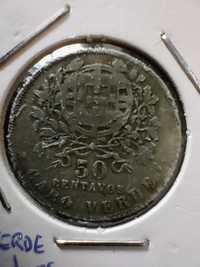 Moeda 50 centavos cabo verde 1930