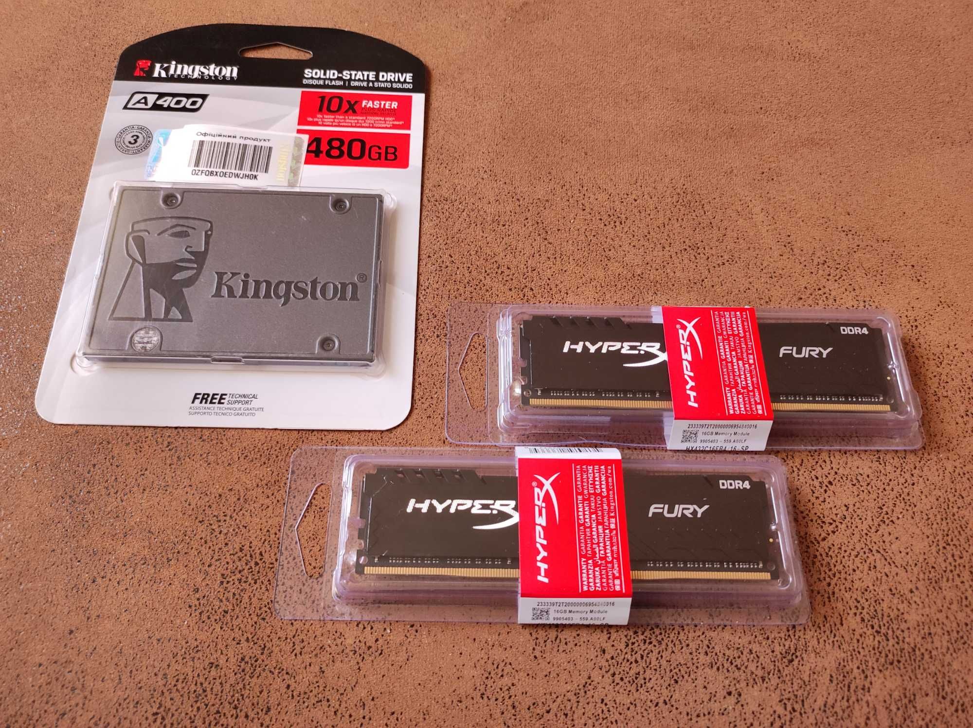 Оперативная Память HyperX 32GB (2*16GB) DDR4 3200 MHz Fury by Kingston