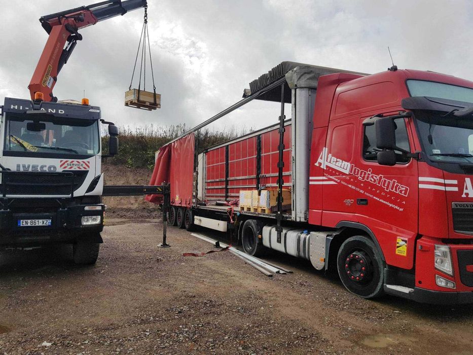 Transport towarów TIR międzynarodowy firanka plandeka 13,6 ADR Bielsko