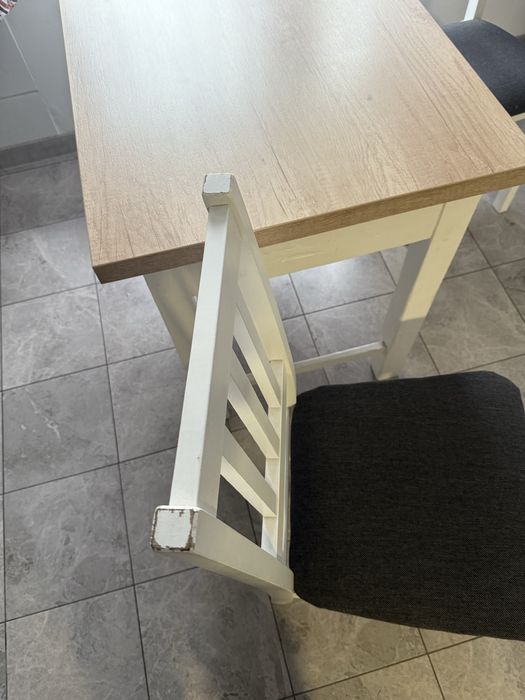 Stary stół kuchenny blat dąb nebraska + 2 krzesła