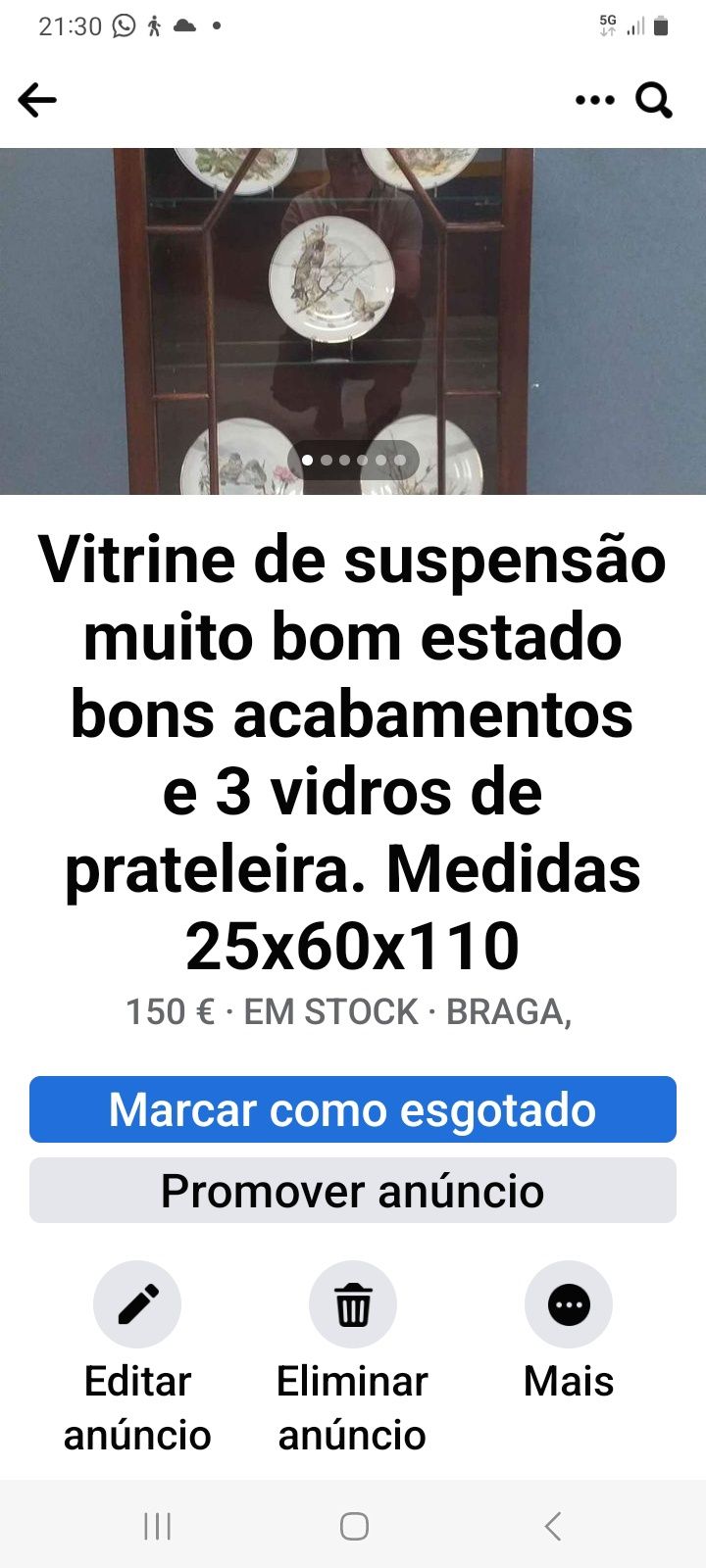 Par de vitrines de suspensão