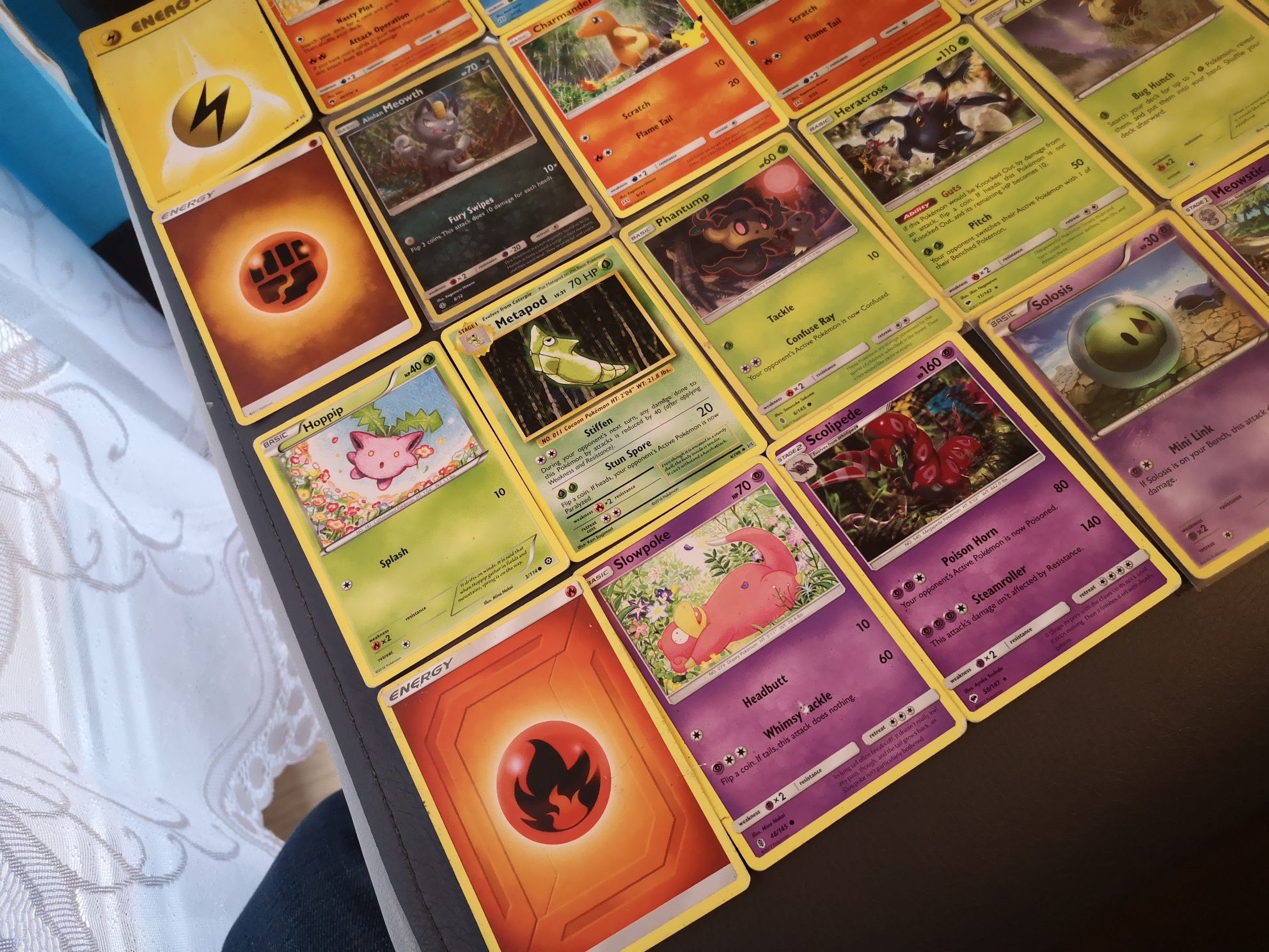 Karty pokemon 22 sztuki, charmander, meowth, metapod, houndoom itd