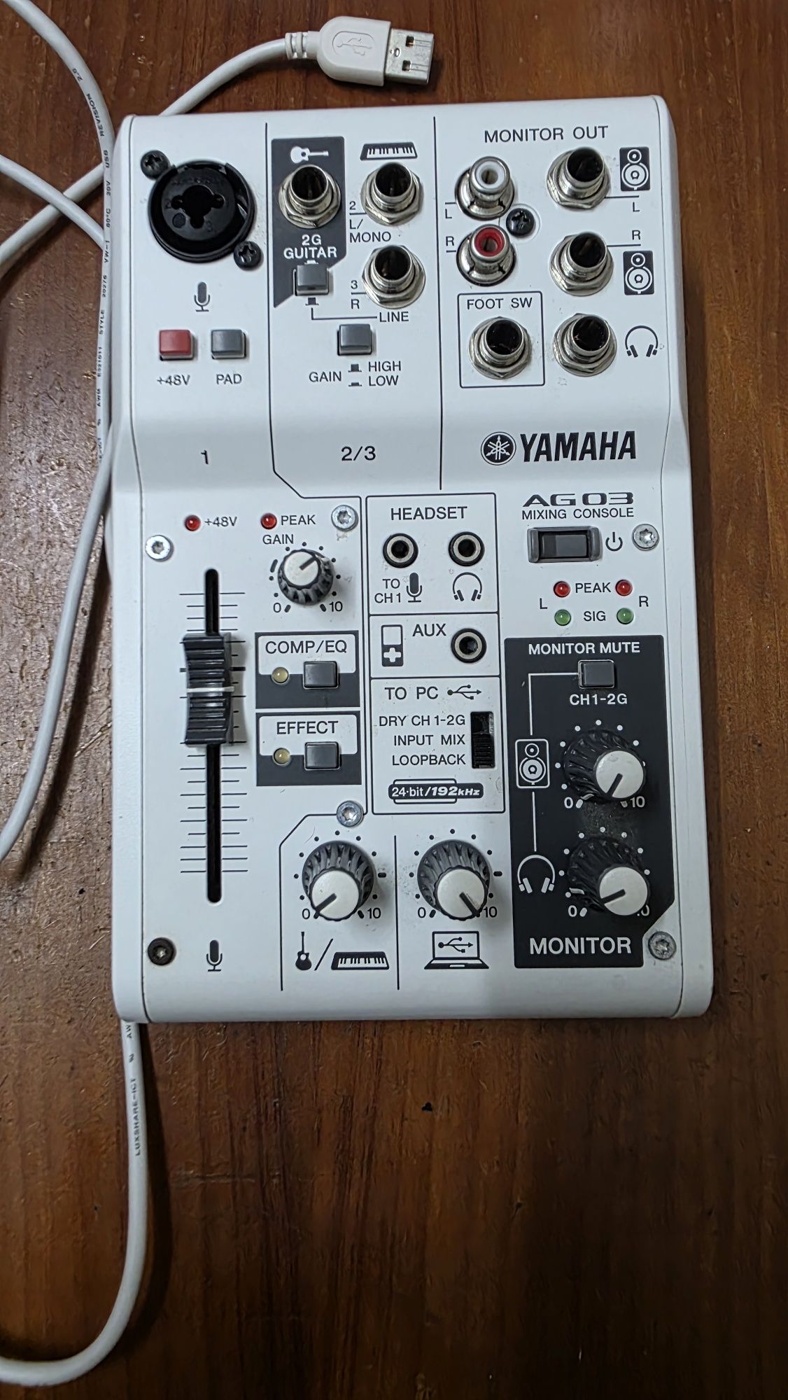 Placa de Som Yamaha AG03 3 Canais Interface USB