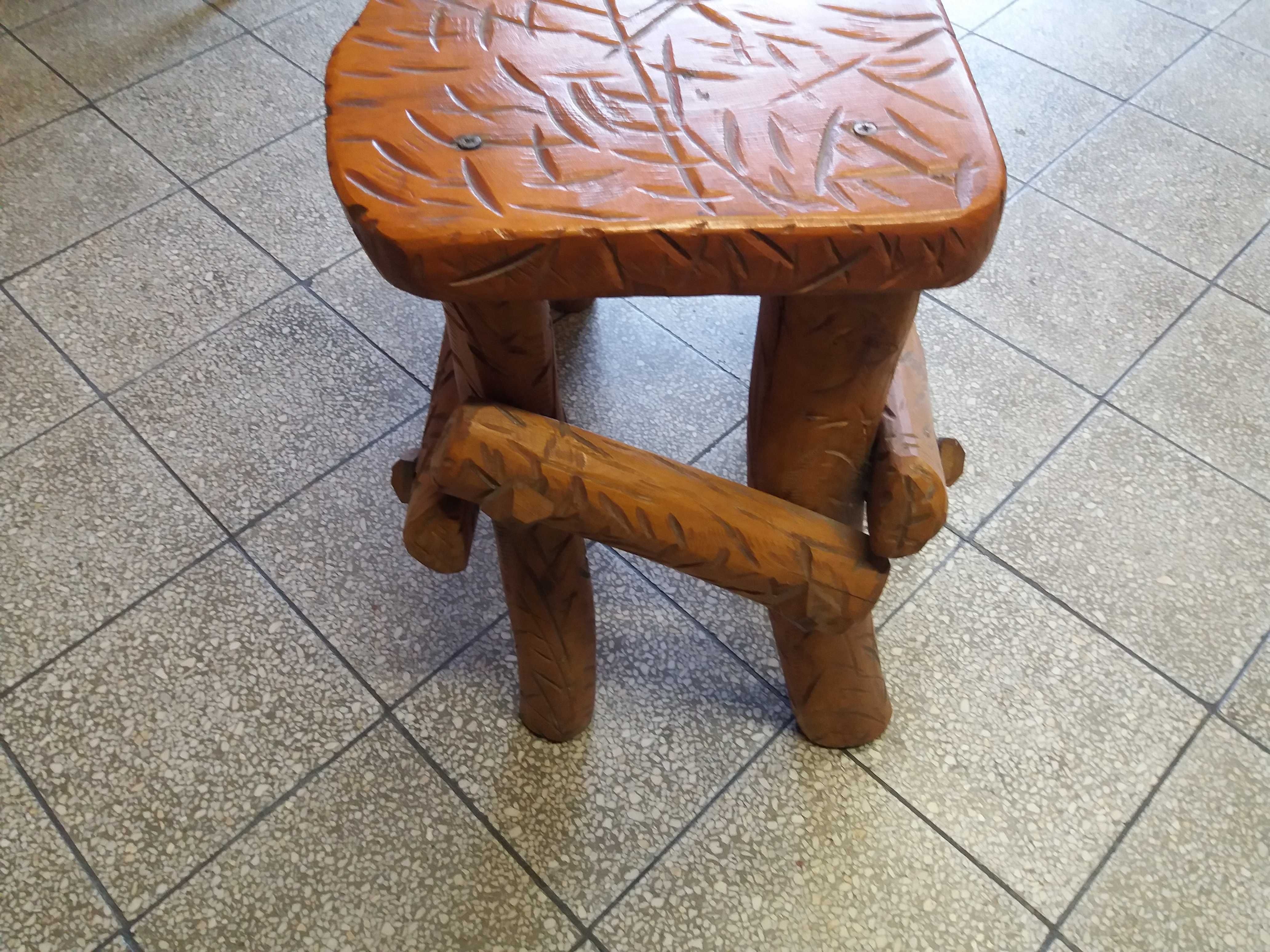 Taboret stół stolik drewno góralski styl