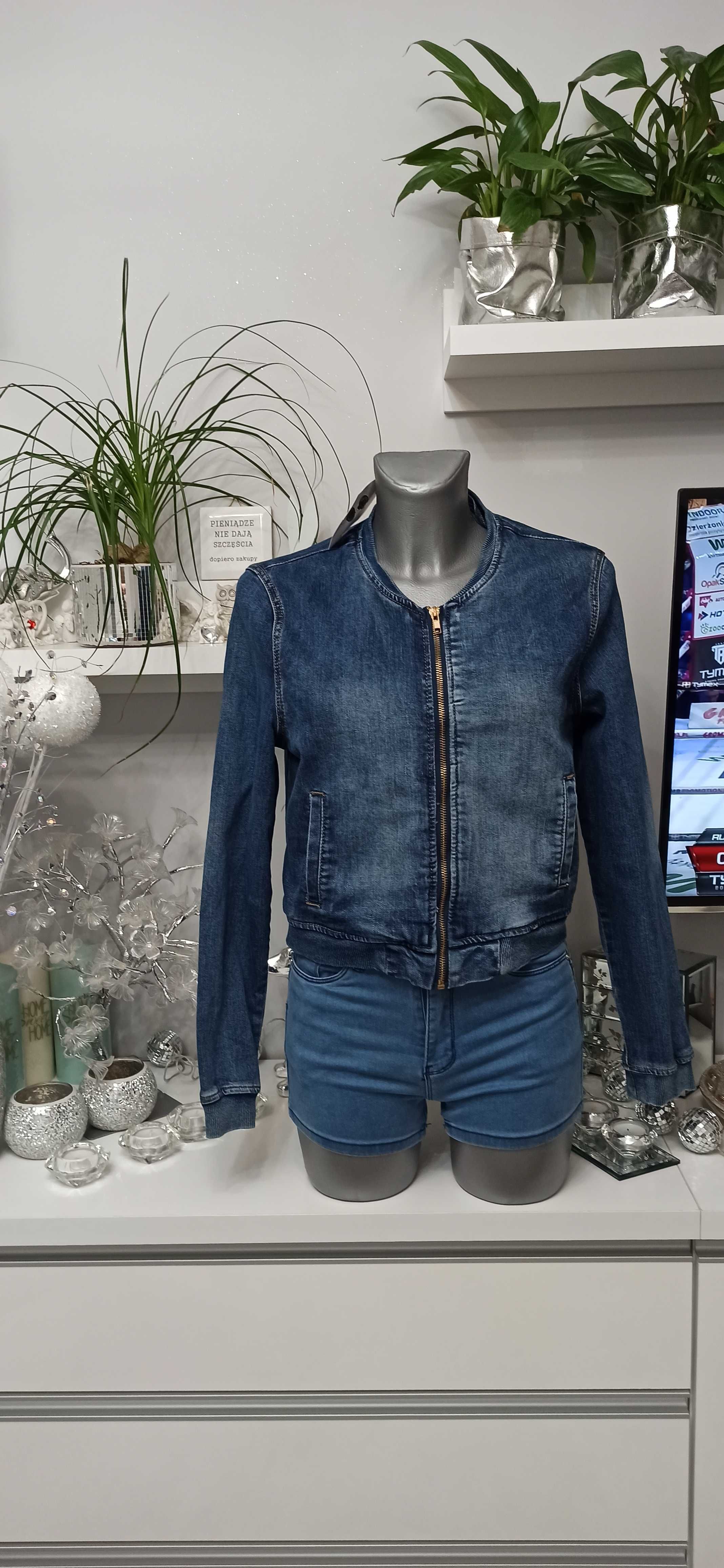Kurtka jeansowa bomberka na suwak XS S nowa z metką Ila shop