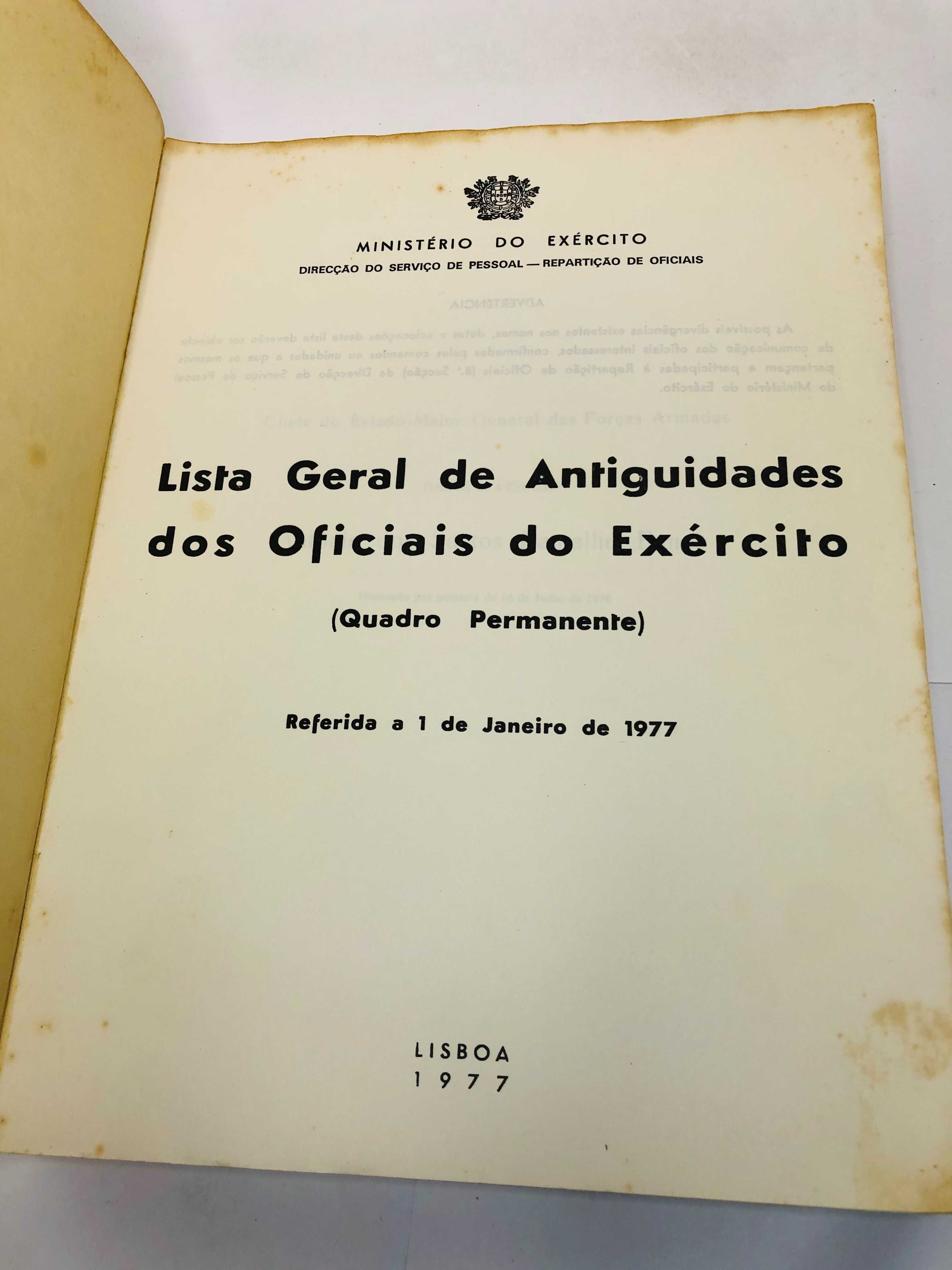 Lista Geral de Antiguidades dos Oficiais do Exército 1977