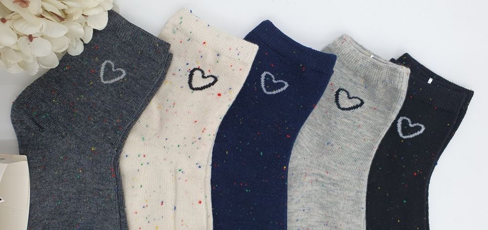 Bawełniane skarpetki dla dziewczynki 35-38 kolorowy melanż