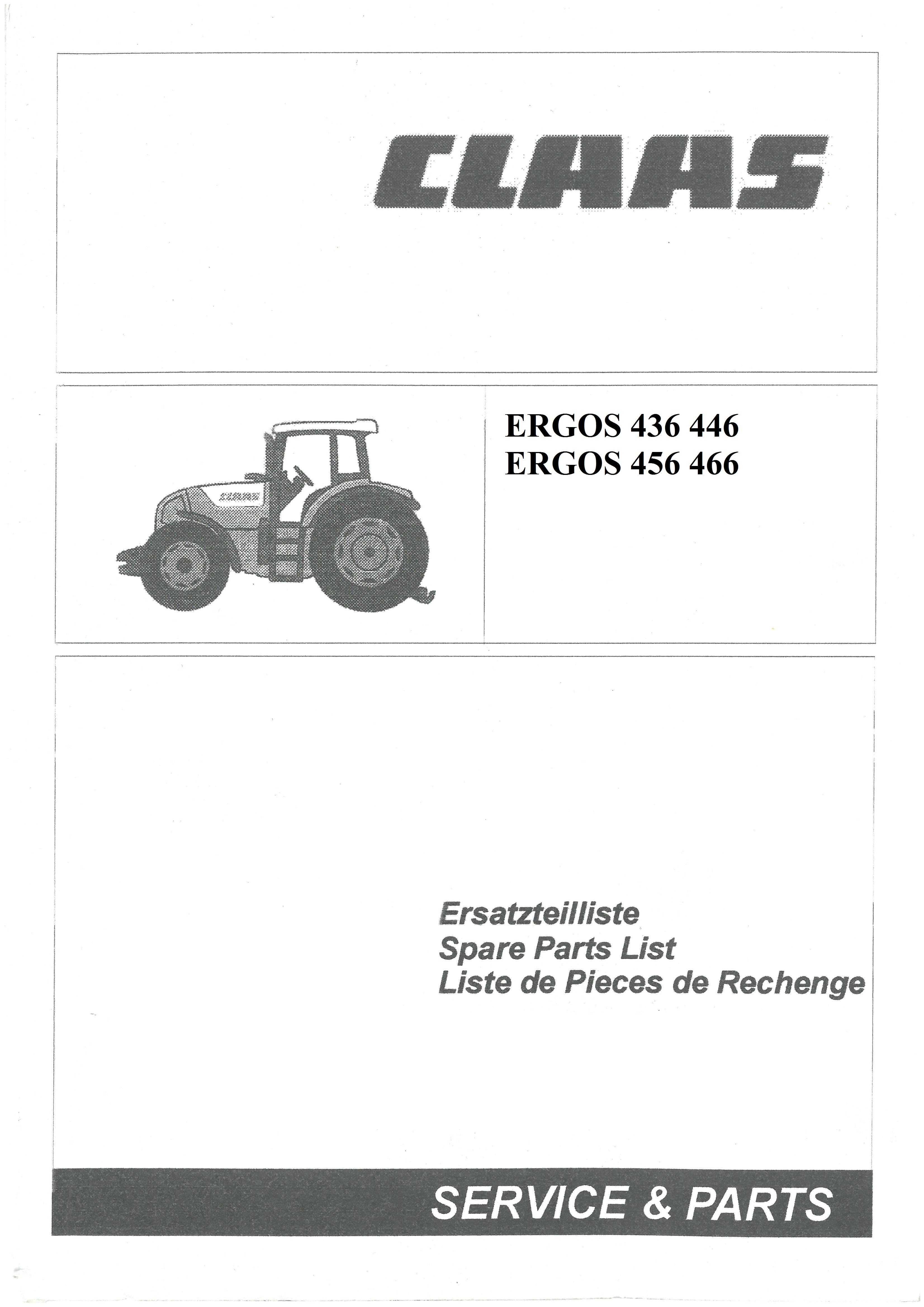 Katalog części Claas  Ergos 436, 446, 456, 466