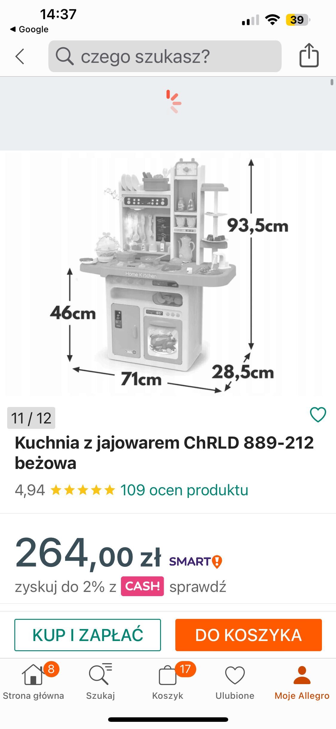 Kuchnia z jajowarem ChRLD 889-212 beżowa