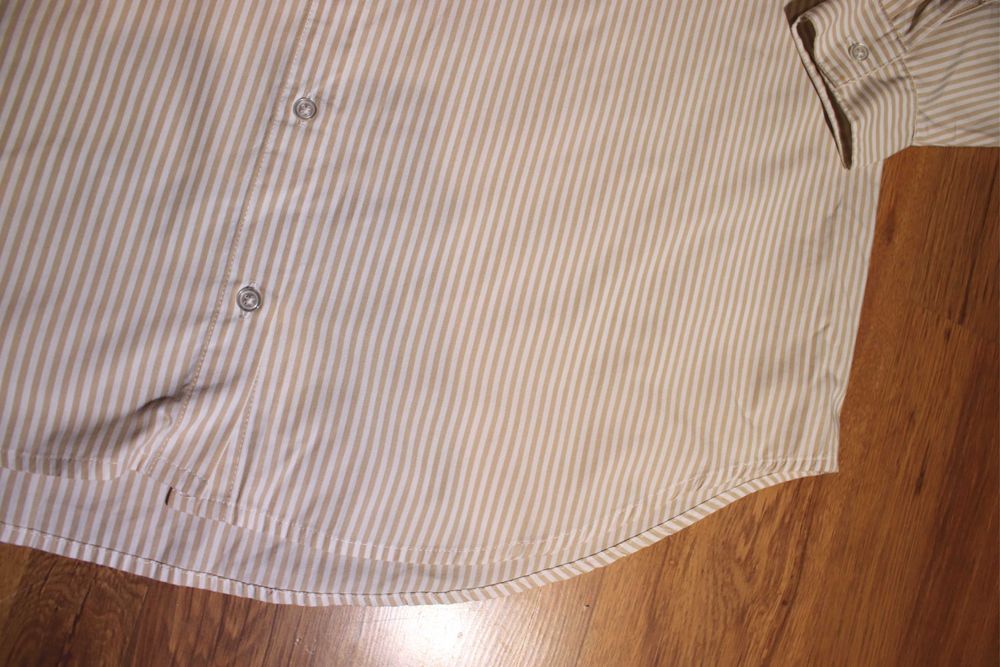 Koszula Cropp r. XL damska w paski brąz/beż dł rękaw bawełna