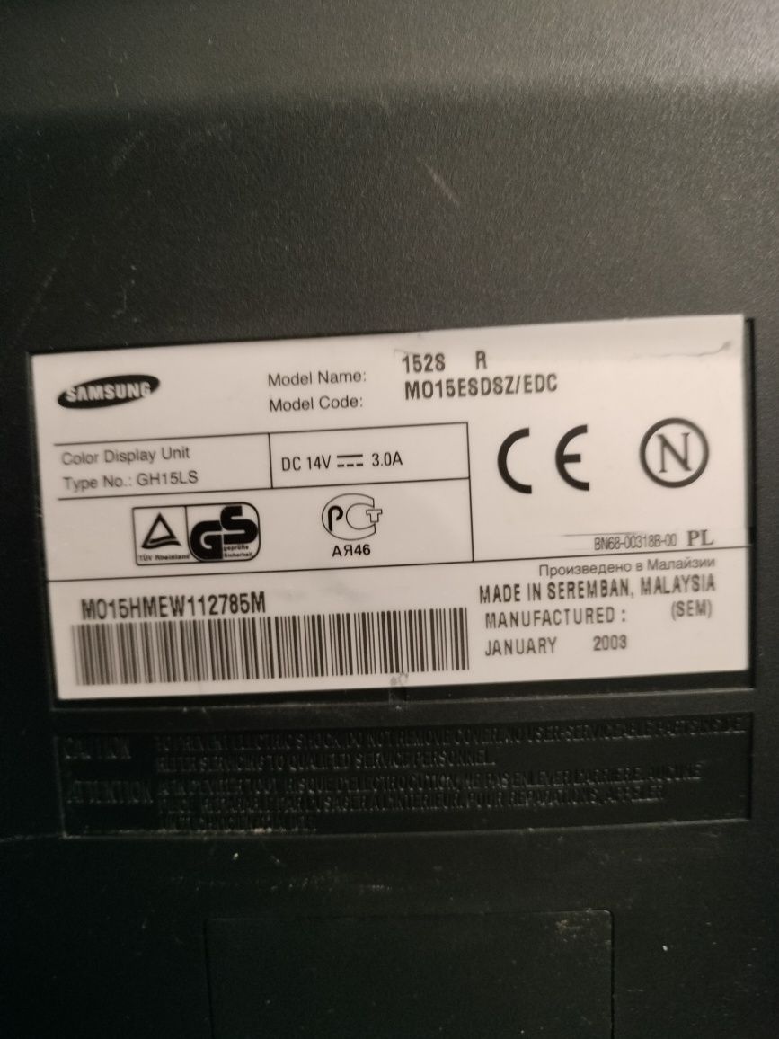 Samsung SyncMaster 152S Monitor  e carregador oferta Sams
