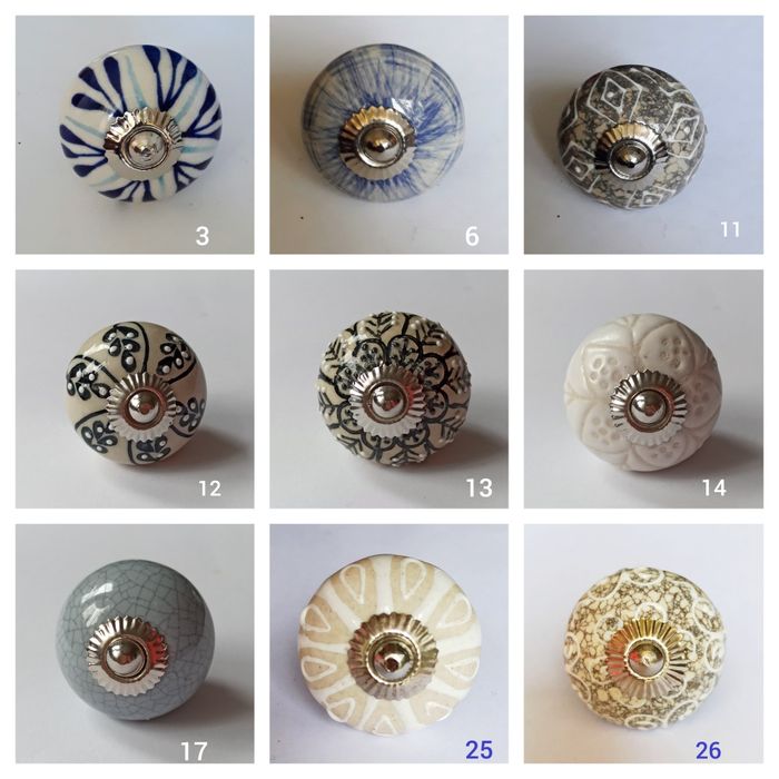 Gałki ceramiczne,  uchwyty prosto z Indii