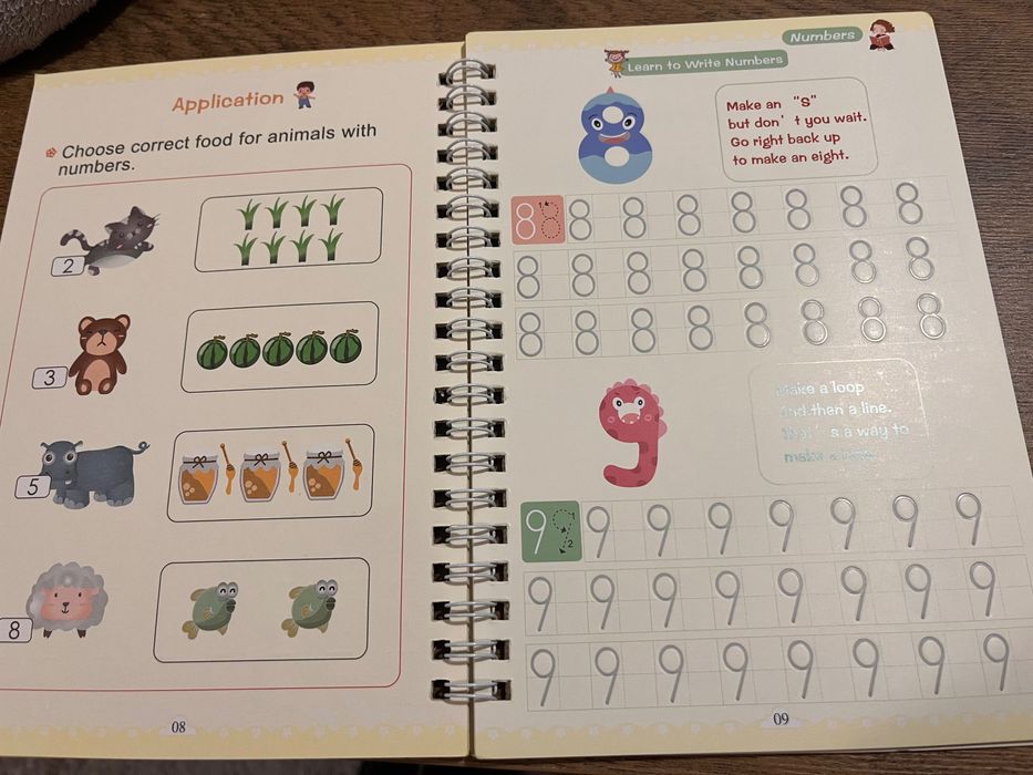 Nauka pisania cyferek dla dzieci 3+, magiczny długopis