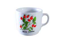 stary kubek porcelanowy dzika róża rosa canina