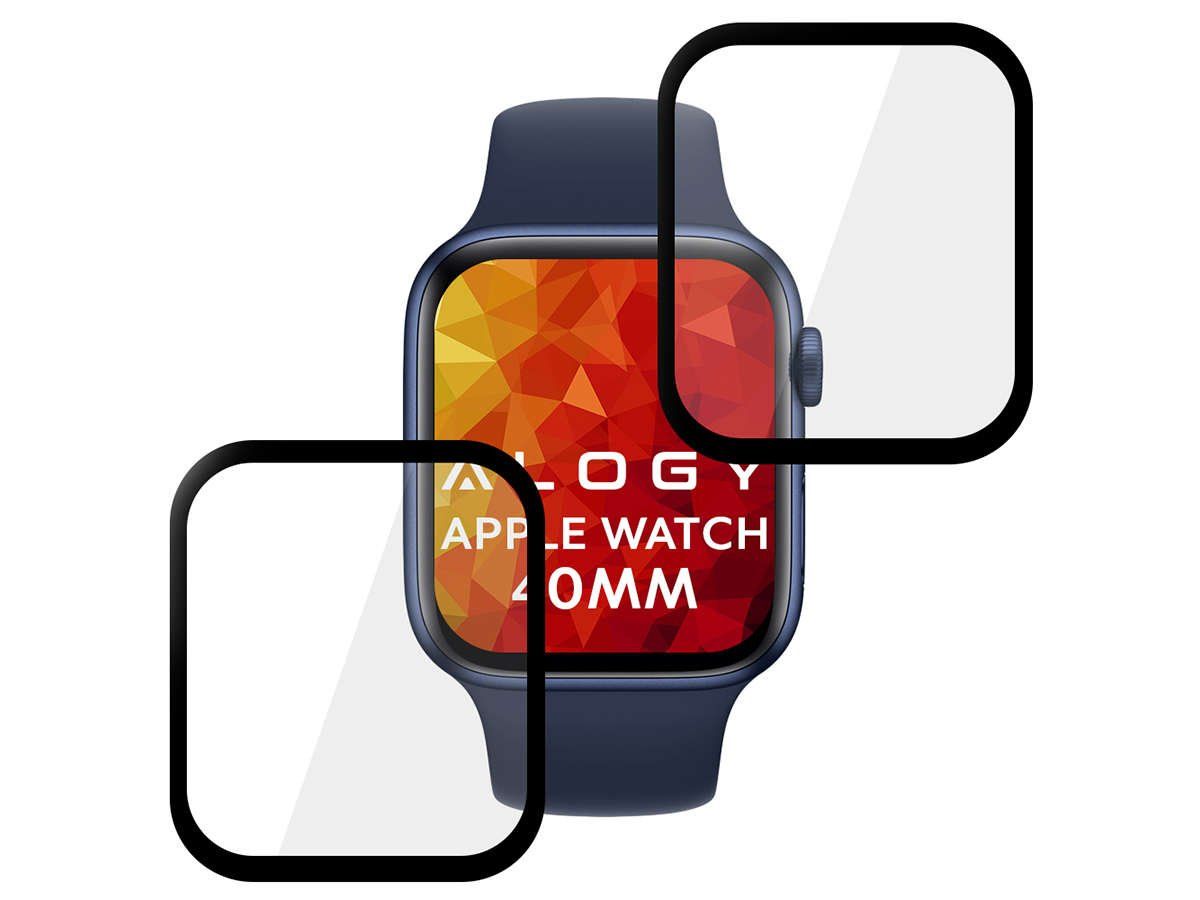 2X Elastyczne Szkło 3D Alogy Do Apple Watch 4/5/6/Se 40Mm Black