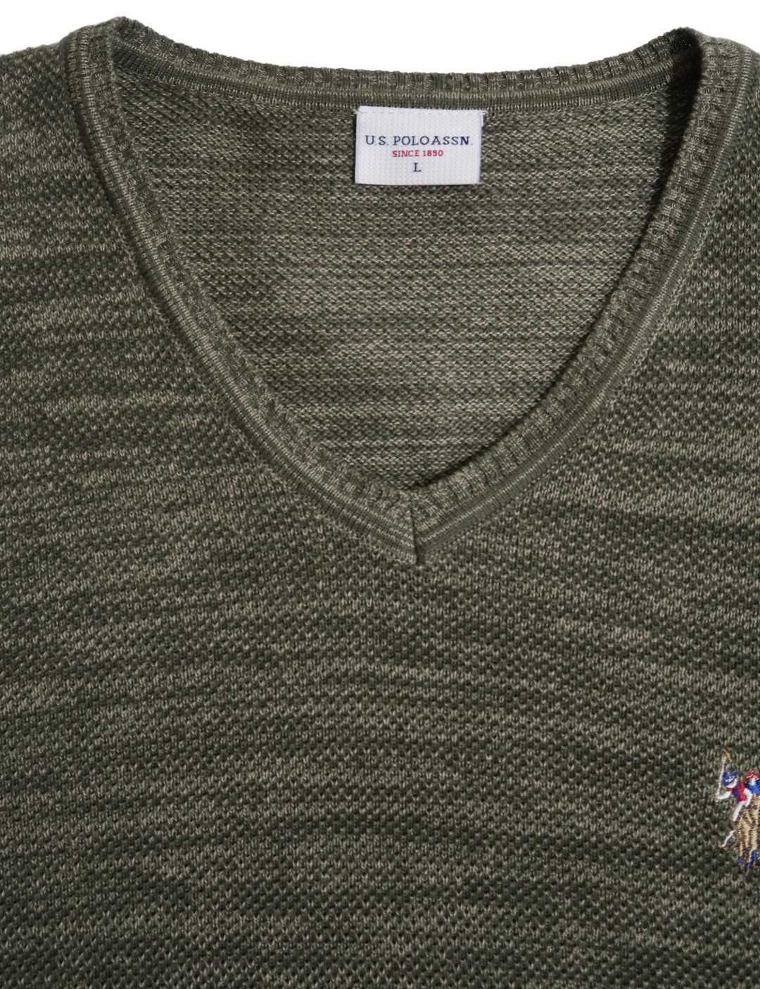 U.S. Polo Assn. zielony bawełniany sweter męski Rozmiar L