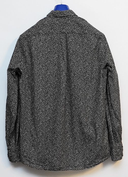 GAP | Poplin S Black | Elegancka Czarna Koszula Motyw Kwiatowy Slim L